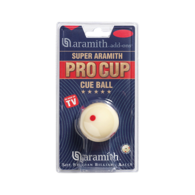 Aramith Spielball " Pro Cup " weiß mit roten Punkten 57,2mm